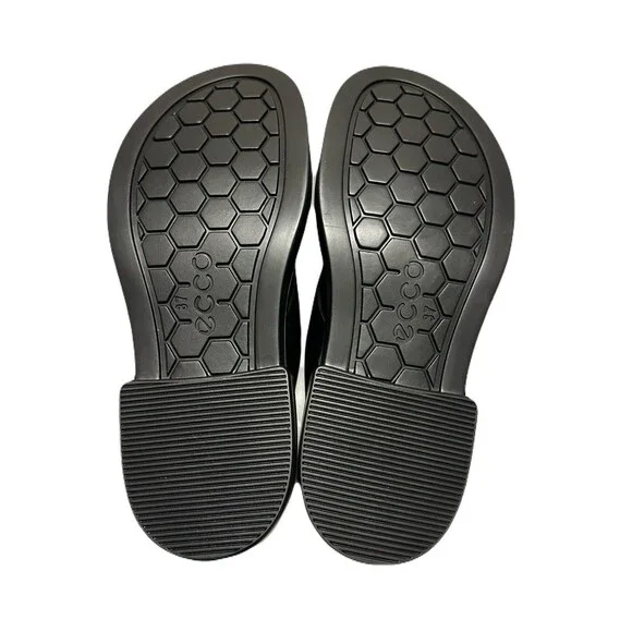 NEW Ecco Womens Size 6-6.5 / 37 Black Leather Ring Metropole Seoul Sandals $140 - Picture 7 of 8